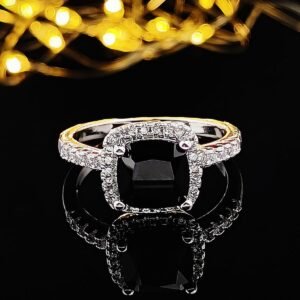 Engagement Zirconia Black Stone Ring