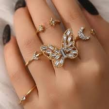 Crystal Metal Ecrouse for Butterfly Rings