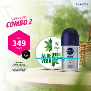 Summer Care (Skin Cafe Pure & Natural Aloe Vera gel +NIVEA MEN Roll On Silver Protect )